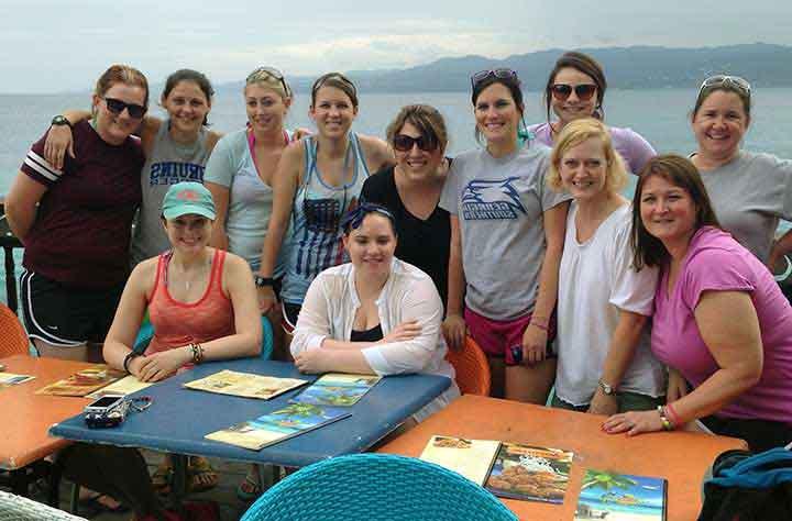 Sierna Fritz and Nursing students posing for the camera in Jamaica.